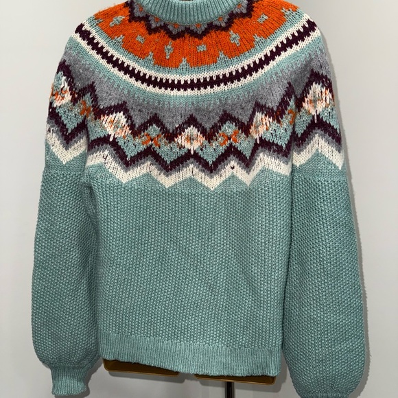 🧣 J.Crew Fair Isle Colorblock Sweater - - Picture 3 of 5
